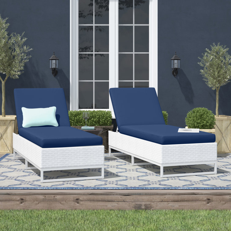 Sol 72 Outdoor™ Menifee 77'' Long Reclining Chaise Lounge Set with